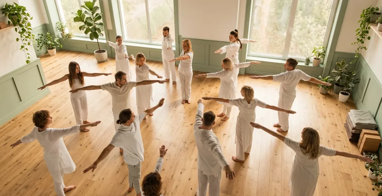 Mouvements lents du Yoga de Samara en groupe