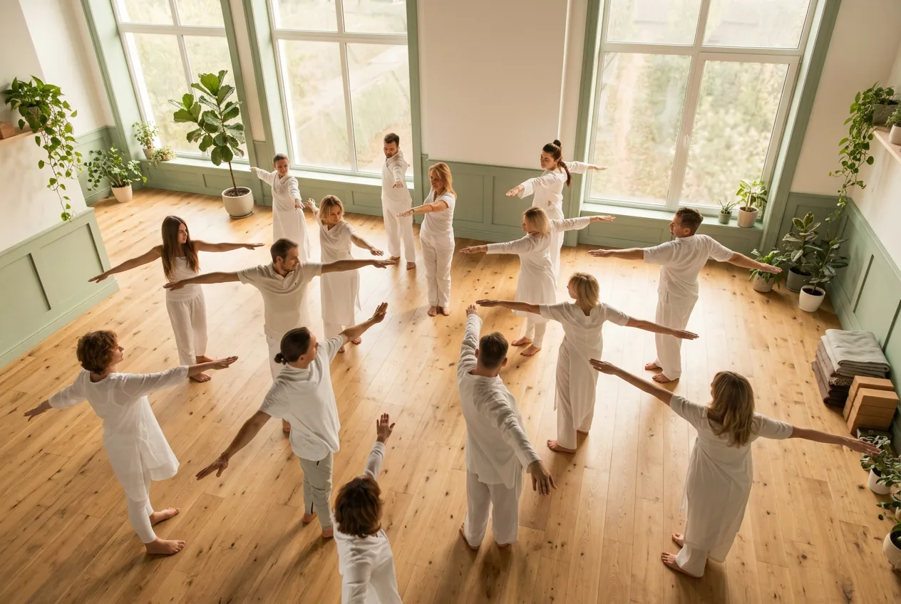 Mouvements lents du Yoga de Samara en groupe